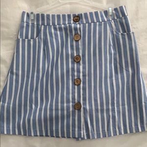 Shin button down mini skirt